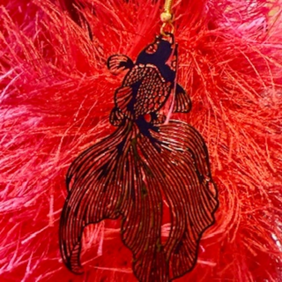 Koi fish wire earrings - Picture 4 of 4